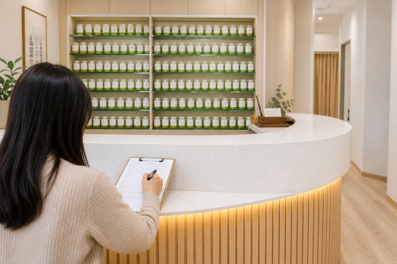 Arrive at Oakville Wellness and register with health information